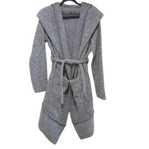 Caramel UK Gray Wool Cardigan Sweater Size Medium Large Long Asymmetric Luxury